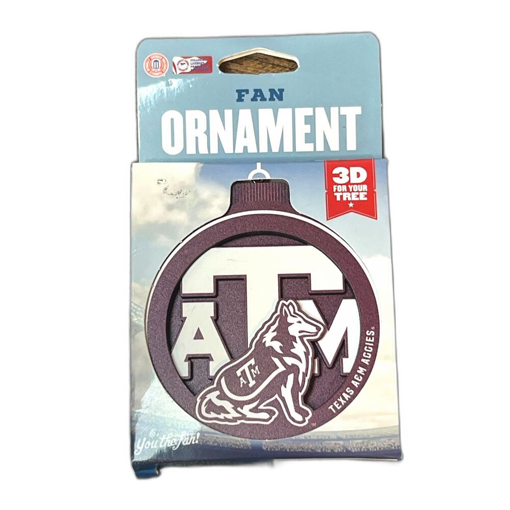 YouTheFan NCAA Texas A&M Aggies 3D Logo Series Ornament Fan Approved Maroon New